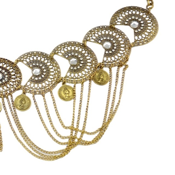 5⭐️ Rated Gold Boho Belt with Crystals Chain - Picture 4 of 4